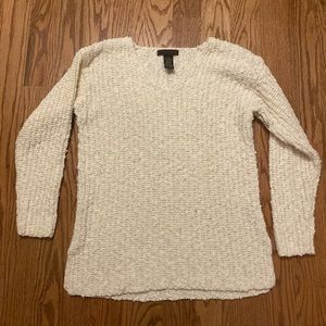 Yarnworks Knit V-Neck Cream Sweater